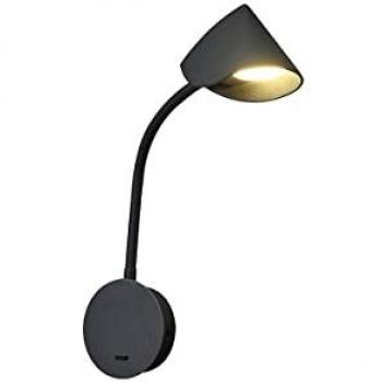 Aplique de Pared LED Mantra Goa con Brazo Lector, 7W, 3000K, 705lm, Negro, 3 Años de Garantía