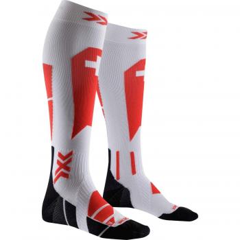 Calcetines de Esquí X-Bionic Perform Patriot Suiza OTC Blanco Rojo Negro - Talla 39-41