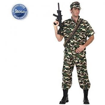 Disfraz Militar Camuflaje para Adultos XXL 3 Piezas Verde