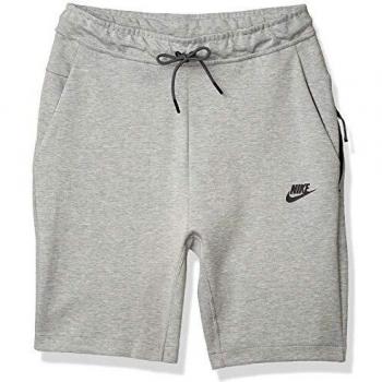 Nike Tech Fleece Pantalones Cortos, Hombre, Gris Oscuro Jaspeado/Negro, Large