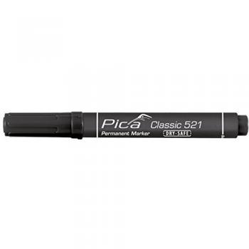 Marcador Permanente Negro con Punta de Cincel PICA 521