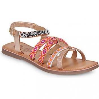 Gioseppo Sandalias de Piel con Glitter y Detalles Étnicos Multicolor para Niña Charonne - Tiras Finas - Cierre Ajustable - Plantilla Acolchada de Piel - Forro y Piso de