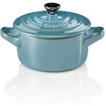 Mini Cocotte Cerámica Le Creuset Azul Caribe 10 cm Metallics