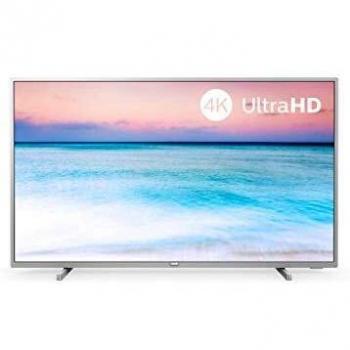 Televisor Philips 65PUS6554 de 65 pulgadas, UHD 4K, HDR10+, Smart TV con Wifi, Plata - Incluye DVB-T/T2/T2-HD/C/S/S2 y puertos HDMI y USB