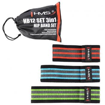 HMS HB12 3-in-1 Resistance Band Set for Hip and Fitness Exercises