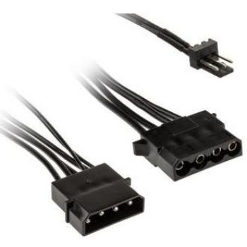 Cable adaptador Molex Kolink de 3 pines a 2x4 pines, compatible con conectores Molex, permite la conexión de dispositivos con conector de 3 pines a fuentes de alimentación que cuentan con conectores de
