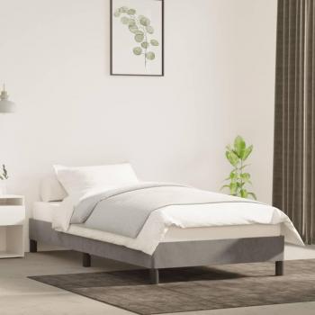Cama solar sin colchón terciopelo gris claro 90x200 cm Vidaxl