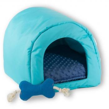 Caseta para perro cueva cama 40 x 33 x 29 cm azul