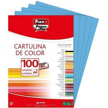 Fixo paper 11110431 z paquete de cartulinas a4 z 100 unidades colo azul maldivas 180g