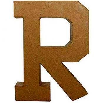 Décopatch AC411O - Un support en papier brun mâché 5x23x30 cm, Lettre fantaisie R