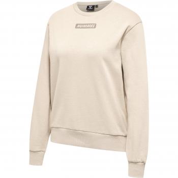 Hummel Women's Element Regular Fit Sweatshirt in Beige and Chateau Gray