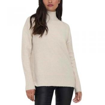 Jersey de Mujer Only Gabriel Beige, Regular Fit, Cuello Alto