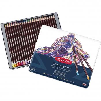 Caja metálica de 24 lápices Coloursoft Derwent