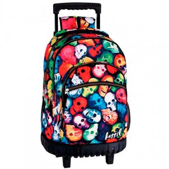 Trolley Calaveras 46cm con diseño de calaveras, tamaño de 46 cm, material resistente, ruedas giratorias y asa telescópica
