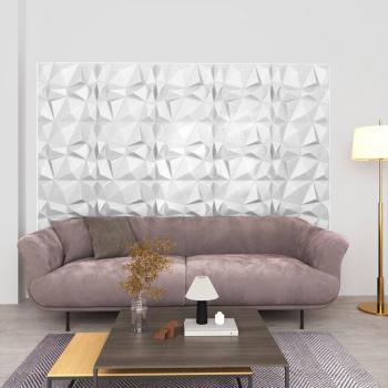 vidaXL 3D Wall Panels 48 pcs 50x50 cm Diamond White 12 m²