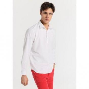 Camisa polera de manga larga Lois Jeans para hombre - Diseño clásico en color blanco