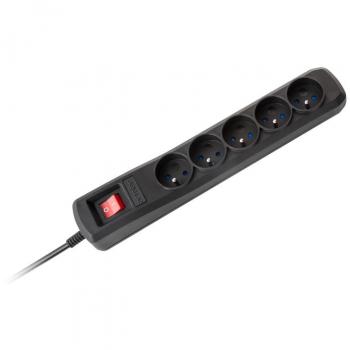 Regleta de alimentación Armac R-5, 5 tomas, sistema antisobretensiones, cable de 5 m, color negro