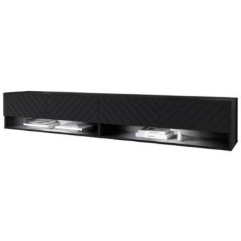 Mesa de TV Sarasota 119 LED, Negro y Grafito, 180 x 30 x 33 cm, con dos puertas