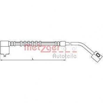 Latiguillo de freno Metzger 4110685 para Chrysler PT Cruiser, lado delantero derecho, flexible y duradero