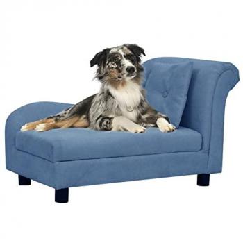 Sofá para perros con almohada azul felpa 83x44x44 cm Vidaxl Azul