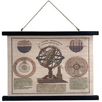 Cuadro Lienzo Decorativo Multicolor Signes Grimalt 43*2*60cm Pintura Enrollable Esfera Armilar Vintage Despacho