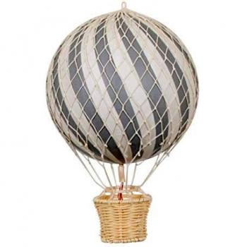 Filibabba® - Globo de aire caliente, tamaño grande, 20 cm, diseño danés, decoración para habitación de bebé y habitación infantil gris gris Talla:20 cm