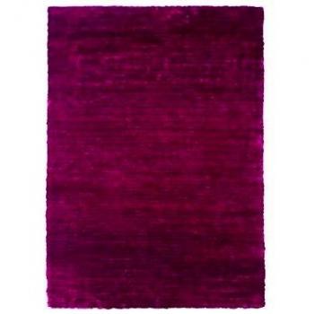 Alfombra shaggy de pelo largo efecto sedoso 190 x 200 cm degradado Violeta Ciruela púrpura