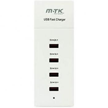 KTM MTK 4550004730 - Cargador 4 Puertos USB 4.5A Face, Color Rojo