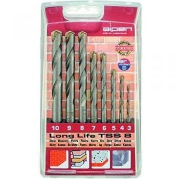 ALPEN 9084030 Estuche Brocas Widia Long Life 8 Piezas, Multicolor