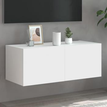 Mueble de TV de pared con luces LED blanco 80x35x31 cm vidaXL