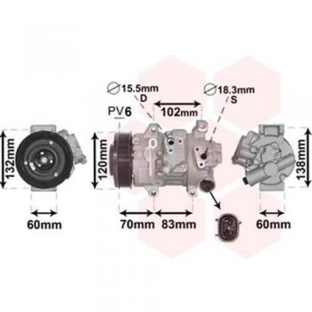 Compresor de aire acondicionado VAN WEZEL 5300K627 para TOYOTA