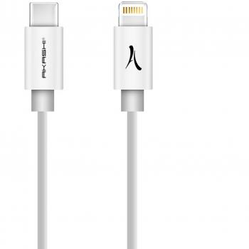 Akashi Cable USB-C a Lightning Blanco 1m 3A Sincronización y Carga Rápida