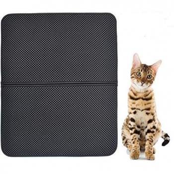 FXxswey Cat Litter Pad, Doble Capa Impermeable Alfombrilla Gato con, para Proteger el Suelo y la Alfombra