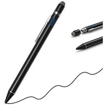 LEZUN Lápiz Táctil para Tablet , Lápiz iPad Universal con Clip,Lápiz Táctil Tablet Capacitivo para Tableta y Móvil, Lápiz Pantalla Táctil para iPad, iPhone, Samsung, Huawei,Negro