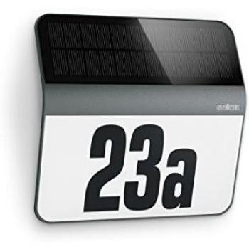 Lámpara Solar LED XSolar LH-N Antracita con Sensor Crepuscular y Número de Casa Iluminado, 1100 mAh