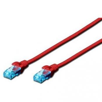 DIGITUS CAT 5e U-UTP Patch Cable, 5m, Network LAN DSL Ethernet Cable, PVC, Cobre, AWG 26/7, Rojo