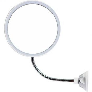 EHS.tv Espejo de Maquillaje Soft Mirror Espejo con Luz LED 10X Aumento, Espejo flexible con ventosa, espejo de cosmética con rotación 360º