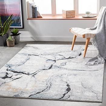 Surya - Alfombra de Salón Pelo Corto Abstracta Moderna Marfil y Gris 120 x 170 cm