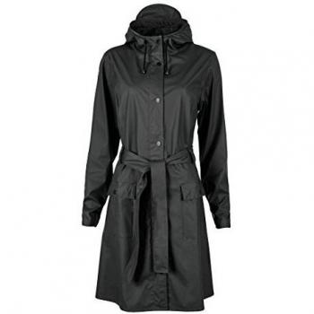 Chaqueta larga de color negro para niña RAINS Waterproof Long (Talla M)