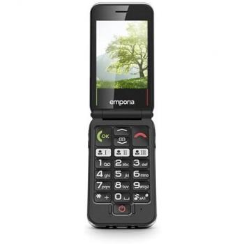 Teléfono Básico Emporia JOY V228, 2.8 Pantalla, Rojo y Negro, con Cámara de 2MP y Teclas Físicas para Mayores