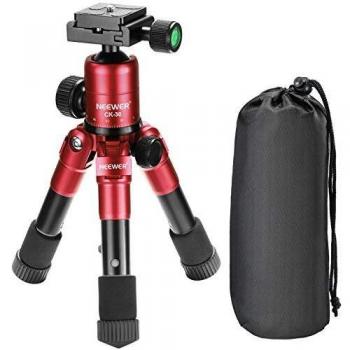 Neewer 20 inches/50 Centimeters Portable Compact Desktop Macro Mini Tripod with 360 Degree Ball Head,1/4 inches Quick Shoe Plate,Bag for DSLR Camera,Video Camcorder,up to 11 pounds/5 kilograms Red