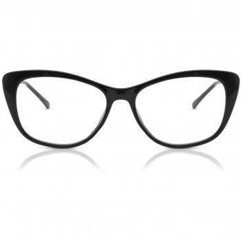 SmartBuy Kids Cat Eye Full Rim Plastic Prescription Glasses - Black - Size 54 - Blue Light Block Available - Free Lenses