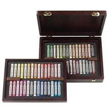 Caja de Madera Rembrandt con 60 Pasteles de Tiza Completa para Retrato - Luxe