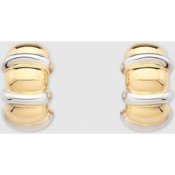 Pendientes de cierre omega de oro bicolor