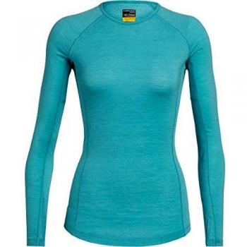 Icebreaker Merino Zone Lightweight Base Layer - Camiseta de Manga Larga para Mujer, Azul Turquesa y Verde, Small
