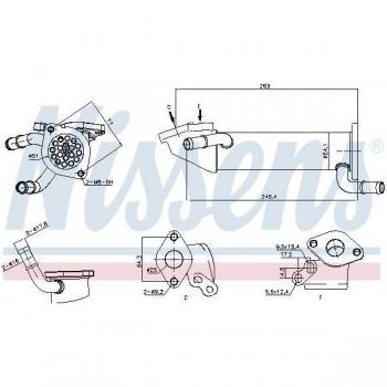 Refrigerador EGR NISSENS 989282, tipo de producto: enfriador de gases de escape, características: diseño eficiente para la recirculación de gases de escape, fabricado con materiales de alta calidad, compatible con múltiples