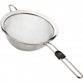 Leifheit Colador de cocina con mango fino, colador metálico con apoyo para el pulgar, colador fino con un orificio para colgar y 20 cm de diametro