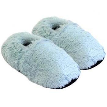 Thermo Sox Pantuflas calefactables para microondas y horno, pantuflas térmicas para calentar los pies, color Blanco, talla 41/45 EU
