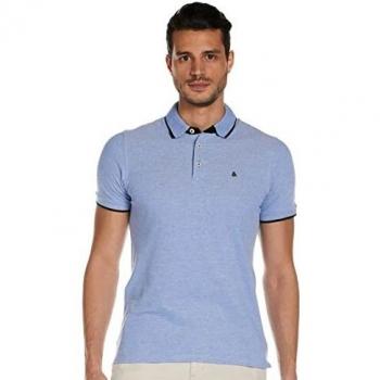 Jack & Jones Slim Fit Blue Cotton Polo Shirt - Paulos Model