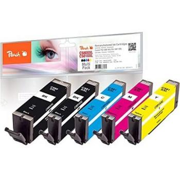 Pack Ahorro de Tintas Compatible Canon PGI-580XXL / CLI-581XXL - 5 Colores (Negro, Negro Fotográfico, Cian, Magenta, Amarillo) - Alto Rendimiento - 74